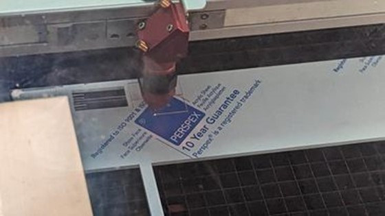 Figure 32: Laser Cutting (photograph taken by Mark Warren)