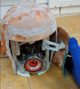 Figure 42 Hinge attached using Easy 1 Body Filler (photograph taken by Mark Warren)