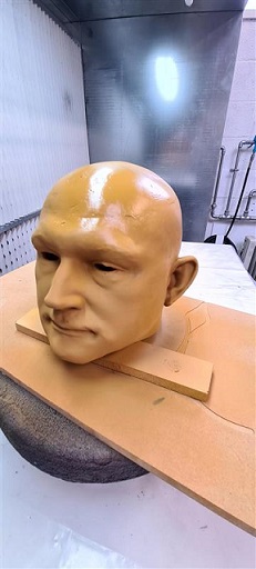 Figure 45 White coat primer layer applied to head (photograph taken by Michael Alcock)