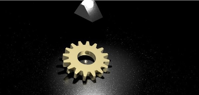 Figure 8: A rendered gear made using Blender (Rendered by Mark Warren)