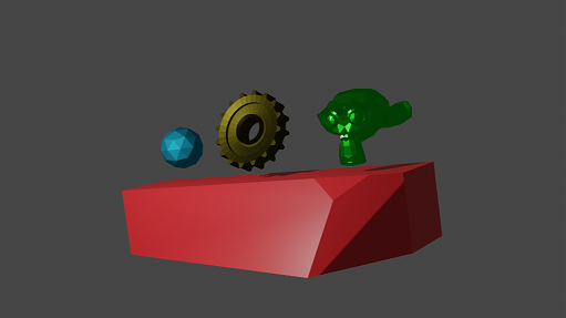 Figure 10: A set of rendered objects made using Blender (Rendered by Mark Warren)