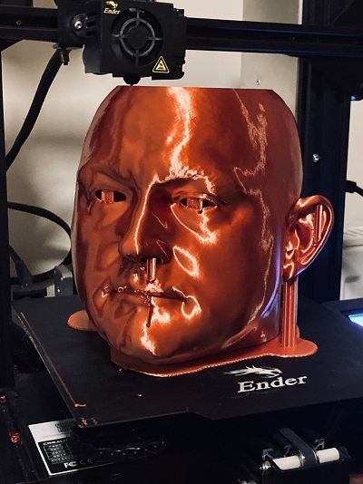 Figure 43 head printed using Ender 3 Printer(photograph provided by Michael Alcock)
